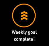 Weekly goal celebration screen